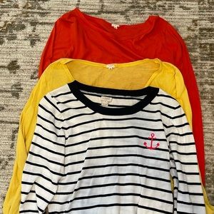 selling 3 long sleeve jcrew tops